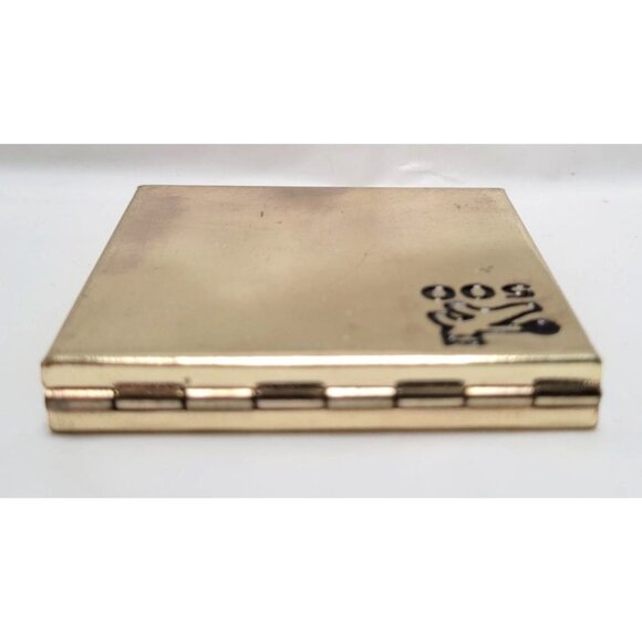 Vintage 1970s Brunswick Bowling 500 Series Gold Tone Metal Compact Mirror-Lot A - Picture 7 of 8